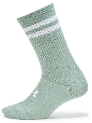 Under Armour Unisex UA Essential 6-Pack Crew Socken, Hydro Green/Hydro Green/White, M