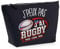 Trousse Noir Rugby Pousser Plaquer J'peux Pas | Pochette Toilette Maquillage Idée Sac Cadeau