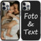 Personalisierte Handyhülle kompatibel mit iPhone 7/8/SE20/SE22 Hülle Personalisierte,mit Eigenem Foto Bild Text Individuelle Schwarz Silikon Handyhülle Selbst Gestalten Text Custom Case