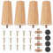 HO2NLE 4 Stück Möbelfüße Holz Tischbeine Ersatz Sofafüße Möbelbeine Holzbeine Konisch Schrankfüße für Möbel Sofa Bett Schrank Beine Couch Stuhl (10CM)