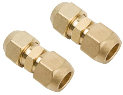 1/4 Boquilla doble para tubos de cobre, 2 piezas de extensión de tubo de cobre para aire acondicionado de aire acondicionado, conector de tubo de cobre para conectores dobles articulados, aire
