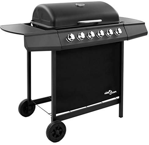 Lechnical Gas BBQ Grill with 6 Burners Black (FR/BE/IT/UK/NL only),Gas Barbecue,Gas Barbecue BBQ Grill-48551