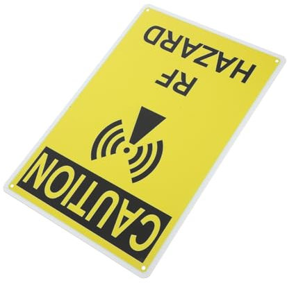 Mobestech Warning Sign Radio Frequency Hazard for Factory Workshop Easy Install Material