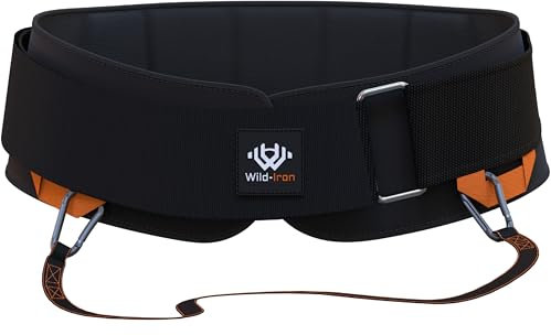 Wild-Iron Gewichthebergürtel - 2 in 1 Dip Gürtel mit Beschwerungsgürtel, Kette - Schwerlast Dip Gürtel für Gewichtheben, Kniebeugen, Klimmzüge, Kreuzheben - Quick-Release Rücken- und