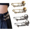 yovont Mystische Totenkopf-Brosche im Gothic-Stil, Vintage-Totenkopf-Brosche, Punk-Kreativ-Kragennadel, Gothic-Totenkopf-Anstecker, für Kleidung, Taschen und Hüte (Gold+Silver)