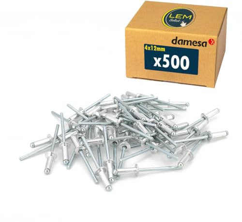 Lot de 500 - Rivet pop aveugle tête plate aluminium/acier 4x12 mm