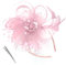 Fascinator für Hochzeiten, rosa Fascinator für Damen, Fascinator-Hut, Teeparty, Netz, Blume, Feder, Perlen, Clip-Stirnband, Cocktailparty-Kopfbedeckung für Damen und Mädchen (rosa)
