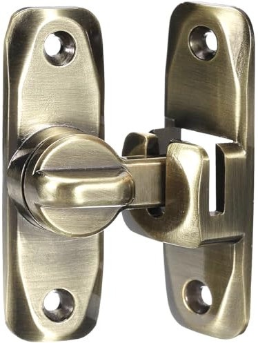 Litensh Flip Door Latch, 90/180 Degree Barn Door Gate Latches Lock, Right Angle Door Lock Latch Hardware, Bold Thickened Anti-Rust Door Sliding Door Latch Lock fo Cabinets Bathroom (1, Green Bronze)