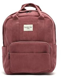 MISAKO Leonci Rucksack mit kordelstoff - Freizeitrucksack für Damen - Eleganter Alltags-Rucksacktasche Leonci Bordeaux 37 X 28 X 13 cm