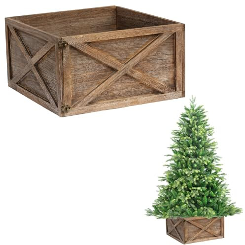 Copertura per base dell'albero di Natale, pieghevole, in legno, per albero di Natale, 45 x 43 x 25 cm