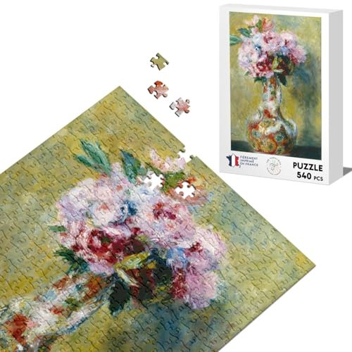 Klassisches Puzzle, 540 Teile, Renoir Blumenstrauß, Vase, Impressionismus, Ölgemälde
