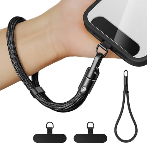 XCHKRM Anti Theft Phone Wrist Strap With 2 Metal Tether Tabs,Adjustable Wristlet & Hand Cell Phone Lanyard for Women and Men