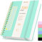 Spiral Notizbuch B5, Hardcover PVC Lined Journal mit 320 Seiten und 100gsm Premium-Papier, Der Collegeblock Notizblock Eignet Sich Zum Schreiben und Notieren, 19 x 25cm-Aquamarin