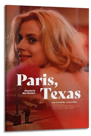 GTYATEN Paris, Texas, Poster, Wandkunst, Leinwand, ästhetische Musik und Filme, dekoratives Gemälde für Wohnzimmer, Schlafzimmer, 30 x 45 cm, Rahmenstil