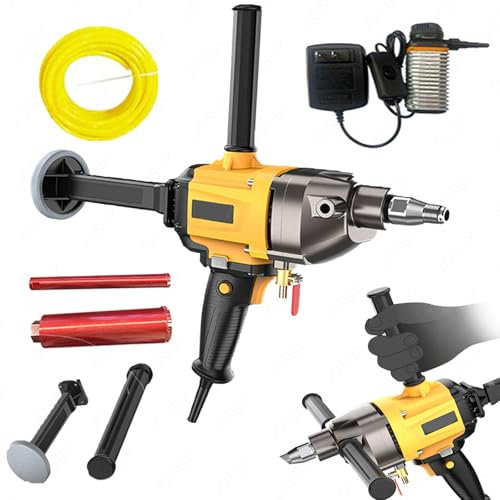 Handheld Punch Machine with Water Pump, Shoulder Rest, and Drill Bits, Electric Brushless Drill with Three-Speed Adjustment, Ideal for Home DIY Projects