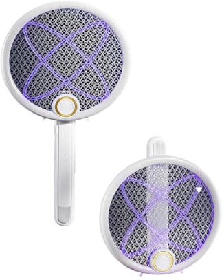 Mateju Elektrische Fliegenklatsche Extra Stark 4000v Elektrische Fliegenklatsche USB C Aufladbar USB Fliegenfänger Insektenfalle, für Indoor Küche Gärten (Stern)