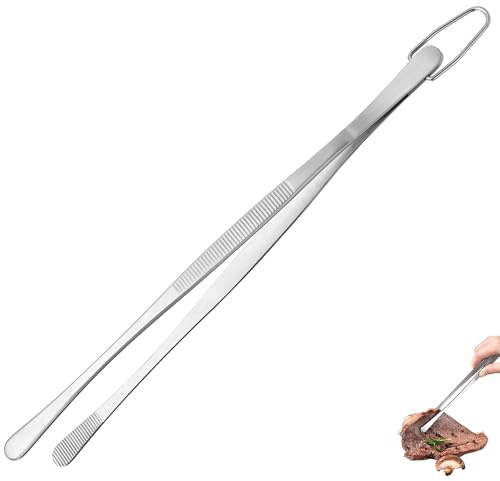 U-Taste Pinza de Cocina 30 cm, Acero Inoxidable 18/8, Punta Redondeada | Soldadura Sin Juntas Robusta y Fuerza de Sujeción Mejorada – Para Hornear, Servir, Decorar y Emplatar