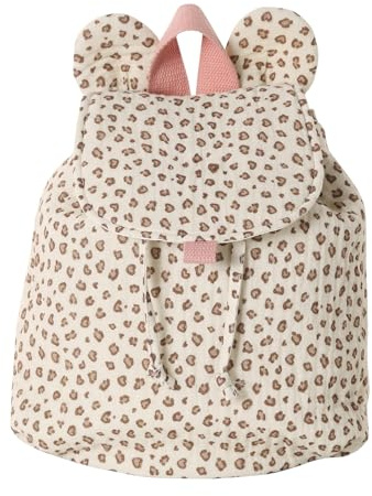 VERTBAUDET Kindergarten-Rucksack aus Baumwollgaze mit Ohren, leopard, Moyen, Klassisch
