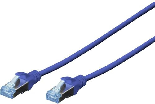 DIGITUS LAN Kabel Cat 5e – 3 m – SF/UTP Geschirmt – Blau | 1 Gbit/s – PoE – PVC-Mantel – AWG 26/7 – RJ45 Netzwerkkabel Patchkabel – Kompatibel zu Cat 6 und Cat 6A