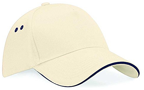 Beechfield B015 Ultimate Cap / Schirmmütze, 5 Panels, Unisex, für Erwachsene Einheitsgröße Mehrfarbig (Putty/French Navy)