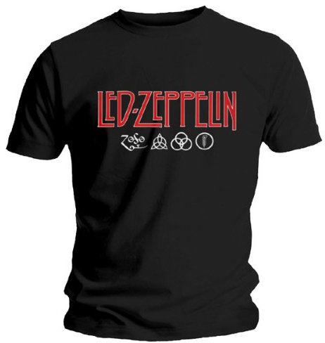 Loud Led Zeppelin Logo and Symbol Men's T-Shirt Black X-Large