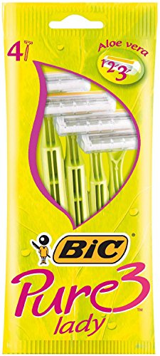 BIC 5 Stück Hüllen für 4 Rasierer Pure Lady 3 Klingen + Streifen Diamantspitze