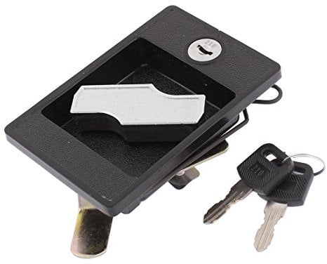 sourcing map A15112300ux1263 2 portes Armoire de placard en métal Serrure à clé entrée Locker Hardware Noir, Laiton, Argenté