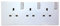 Newlec NL8300/23SCA Double To Triple Socket Converter - 2 To 3 Gang Electric Wall Plate Adaptor