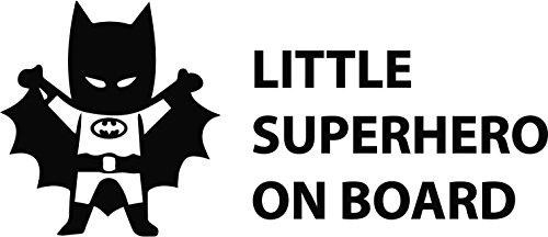 Batman Little Superhero on Board Baby on Board ca 22x10cm Aufkleber Sticker Decal für alle glatten Oberflächen. Auto, Wände, Fenster, Tür uvm.