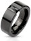 Tapsi´s Coolbodyart® Band Ring Edelstahl Zirkonia Rechteckig Schwarz 6mm Breit 47(15)