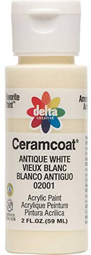 Plaid Delta Ceramcoat Acrylic Paint 2oz-Antique White - Opaque