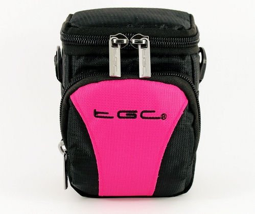 The TGC ® Hot Pink & Black Deluxe Compact Shoulder Carry Case Bag for the Sony HandyCam HDR-CX410VE Camcorder
