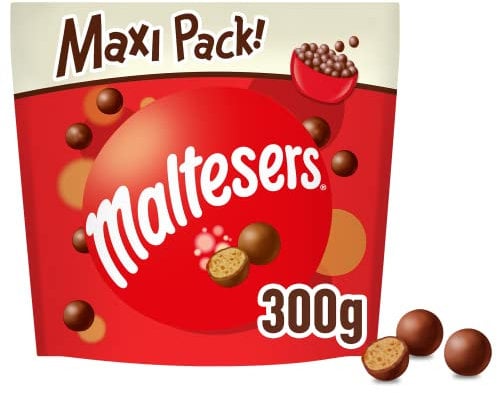 Maltesers, Schokokugeln mit luftigem Knusperkern, Schokolade Snack, 1 Packung (1 x 300g)