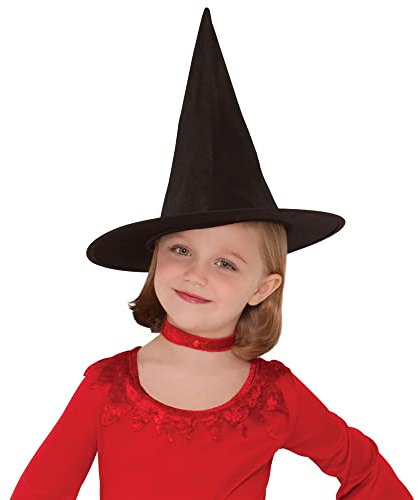 Amscan 840861-55 - Hexen-Hut für Kinder, Einheitsgröße für Kinder, Schwarz, konische, spitze Form, klassischer Hut, aus Polyester, Karneval, Halloween, Verkleidung, Kostüm, Zauberer