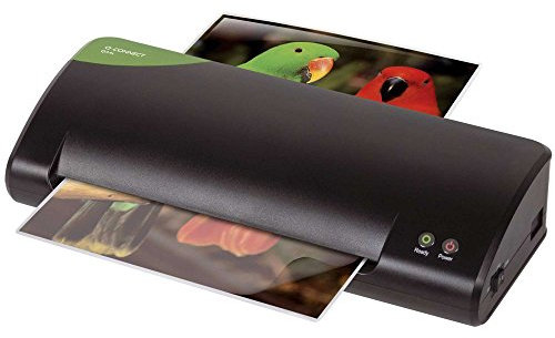 Q-Connect 49126 Plastifieuse Professionnelle A4 Technologie 2 Rouleaux Vitesse Plastification 300mm/min Gris