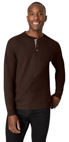 Hanes Men's Beefy Long Sleeve Three-Button Henley