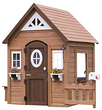 Backyard Discovery Aspen Maisonnette en Bois | Maisonnette de Jardin | Cabane Enfant Exterieur Bois/Maisonnette Exterieur/Maisonnette de Jardin en Bois/Cabane Maisonnette Cuisine et Accessoires