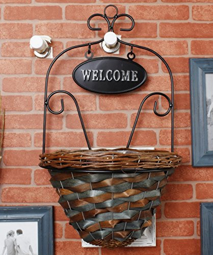 Sport Tent-Blumenampel Hängeampel Ampel Pflanzkorb Pflanzenampel Polyrattan Füllhorn (Holzfarbe)