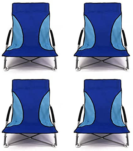 Nalu Folding Beach Chair Lightweight Portable Folding Outdoor Seat for Gardens and Festivals (4-pack)