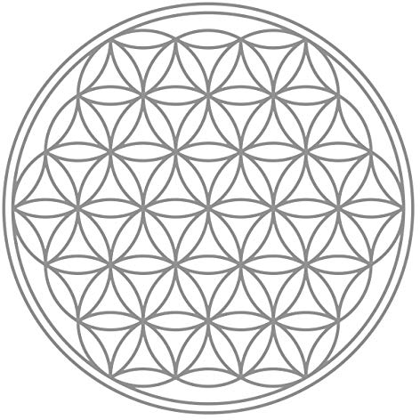 BLUME DES LEBENS - IN - Geometrie - Wandtattoo Wandaufkleber Sticker Aufkleber (20 (B) x 20 (H) cm, Grau)