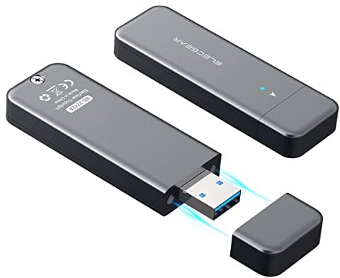 ElecGear USB Mini Enclosure for 2230/2242 SATA M.2 SSD, Serial ATA Aluminum Housing Case with Magnet Cap, 10Gbps Flash Drive Internal Memory Stick Card Reader (NG-2242A)
