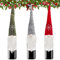 BELLE VOUS 3-ER PACK Schwedische Wichtel Flaschenüberzüge - 45 x 13cm Filz Wichtelmützen Flaschendeko Weihnachtsdeko Geschenkverpackung für Weinflaschen, Sektflaschen - Grau, Rot, Grün