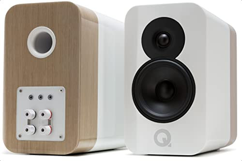 Q ACOUSTICS Concept 300 Bookshelf Speaker Pair (White & Light Oak, w/o stands)