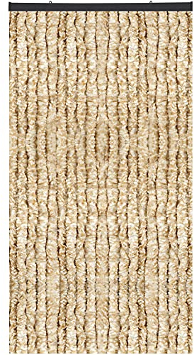 Flauschvorhang in Sondergröße - Türvorhang Breite: 140cm - Länge: 250cm, Beige Meliert