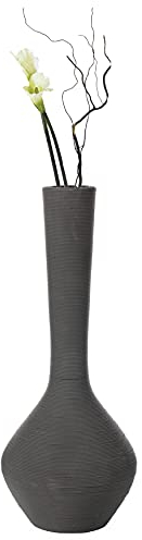 Tall Floor Vase, Modern Charcoal Grey Extra Large Floor Vase, 38-inch Trumpet Style Plastic Rope Vase, Decorative Lightweight Vase, for The Entryway, Dining Room, Living Room, or Bedroom