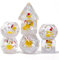 World of Dice Pen and Paper Würfel Set - Duck Edition - 7 polyedrische Pen Würfel aus Kunststoff, W20, W12, W10, W10.0, W8, W6, W4 (Xmas mit Nikolausmütze, gelb)
