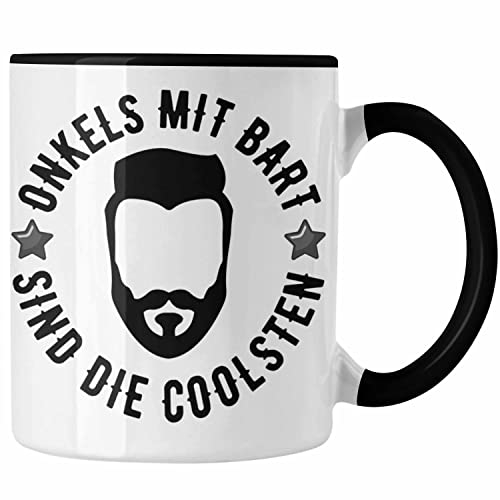 Trendation - Onkel mit Bart Tasse Geschenk Kaffeetasse Geschenkidee (Schwarz)