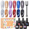 MEET ACROSS UV Nagellack Set Cat Eye Magnetismus Gel Nagellack Set Himmelseffekt Bunt Soak Off UV/LED Gel Nail Polish Kit Nagelkunst Geschenk Kit 6 Farben Mit Free Magnet Stick