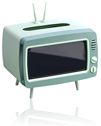 CQUUKOI Lustige niedliche TV-Taschentuchbox multifunktional quadratisch Handy-Halterung für alle Smartphones Toilettenpapier-Serviettenbox Schreibtisch-Dekoration für Zimmer Badezimmer Küche (grün)