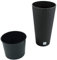 Grand pot de fleurs rond en rotin de 77 cm pour intérieur ou extérieur (noir)